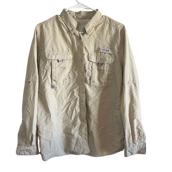 Columbia Other - Columbia PFG Long Sleeve Button Down Shirt Hiking Trail Fishing Tan Men L